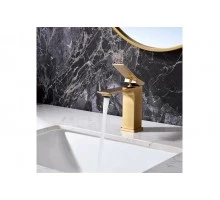 Смеситель для умывальника, однорычажный из латуни Ganzer GZ05111-S матовое золото