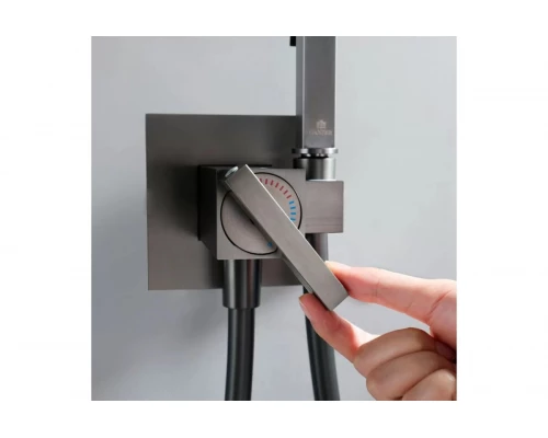 Смеситель встраиваемый с гигиеническим душем  Ganzer GZ01157-Q графит