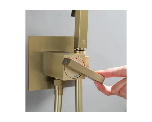 Смеситель встраиваемый с гигиеническим душем  Ganzer  GZ01157-S матовое золото