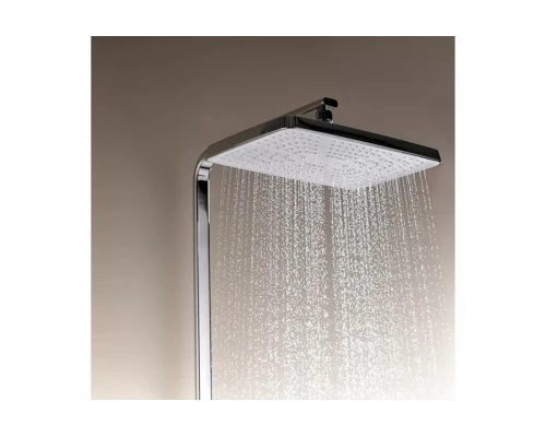 Душевая система из латуни с тропическим душем, термостатом Ganzer GZ12071F белый/хром