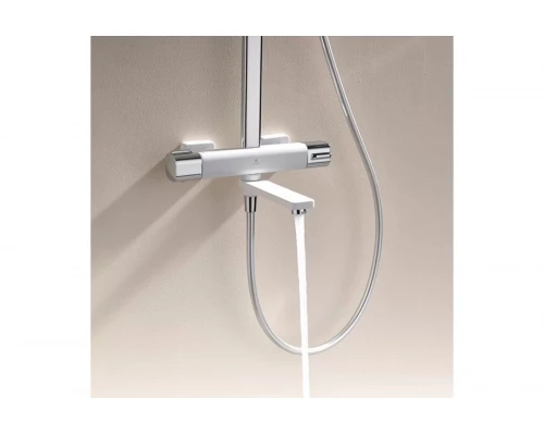 Душевая система из латуни с тропическим душем, термостатом Ganzer GZ12071F белый/хром