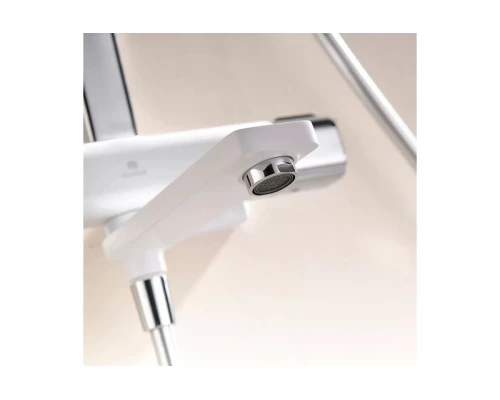 Душевая система из латуни с тропическим душем, термостатом Ganzer GZ12071F белый/хром