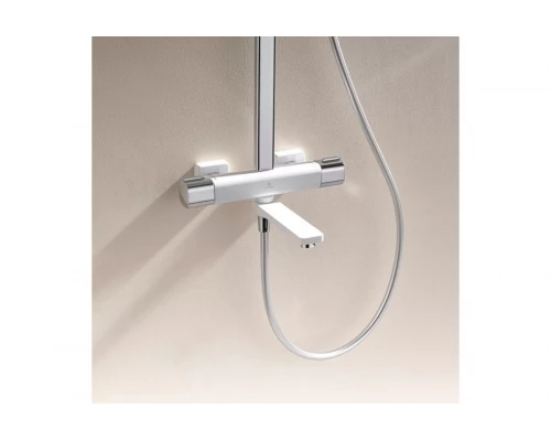 Душевая система из латуни с тропическим душем, термостатом Ganzer GZ12071F белый/хром