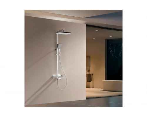 Душевая система из латуни с тропическим душем, термостатом Ganzer GZ12071F белый/хром