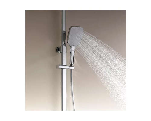 Душевая система из латуни с тропическим душем, термостатом Ganzer GZ12071F белый/хром