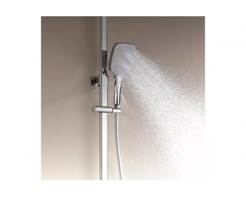 Душевая система из латуни с тропическим душем, термостатом Ganzer GZ12071F белый/хром