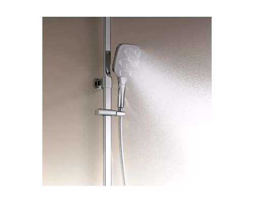 Душевая система из латуни с тропическим душем, термостатом Ganzer GZ12071F белый/хром