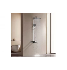 Душевая система с тропическим душем, термостатом Ganzer GZ12071C черный/хром