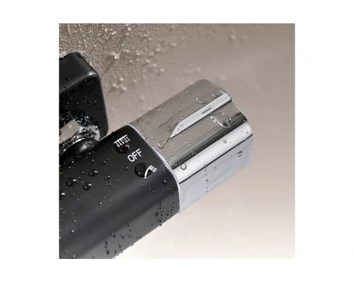 Душевая система с тропическим душем, термостатом Ganzer GZ12071C черный/хром