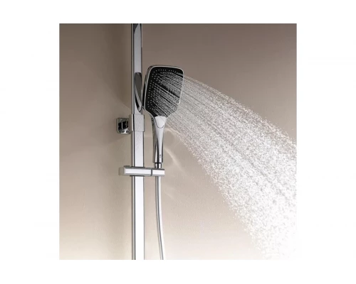 Душевая система с тропическим душем, термостатом Ganzer GZ12071C черный/хром