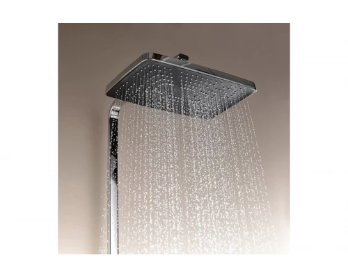 Душевая система с тропическим душем, термостатом Ganzer GZ12071C черный/хром