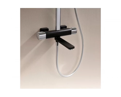 Душевая система с тропическим душем, термостатом Ganzer GZ12071C черный/хром