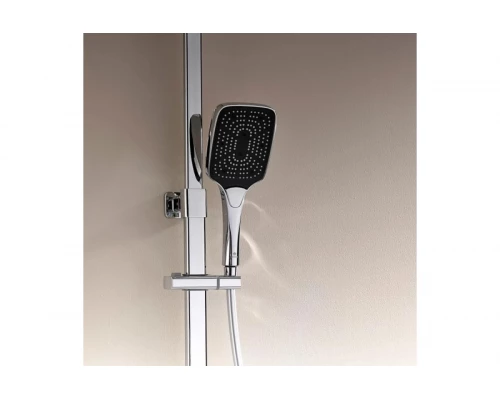 Душевая система с тропическим душем, термостатом Ganzer GZ12071C черный/хром