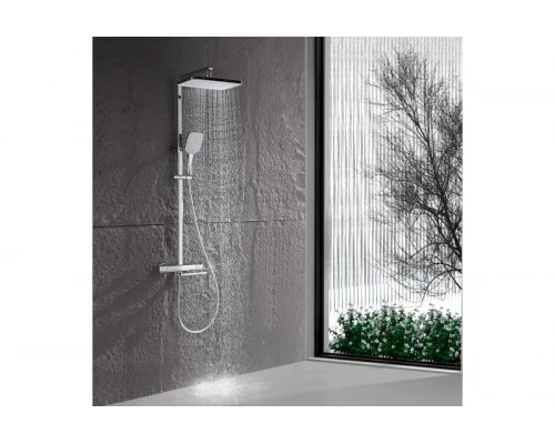 Душевая система из латуни с тропическим душем, термостатом Ganzer GZ12071 хром