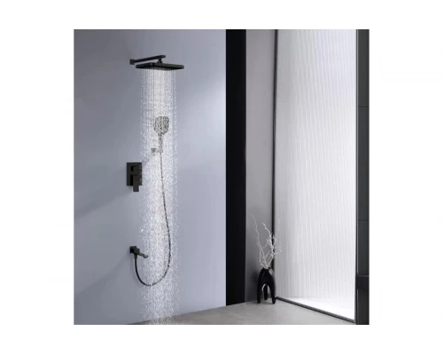 Встраиваемая душевая система из латуни с тропическим душем Ganzer  GZ05165-C черный