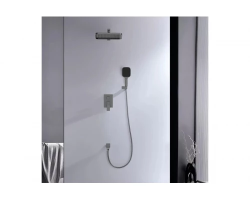 Душевая система с тропическим душем Ganzer GZ05165-Q встраиваемый, 3 функции, из латуни, графит