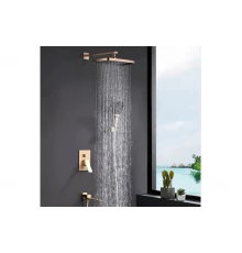 Встраиваемая душевая система из латуни с тропическим душем Ganzer  GZ05165-S матовое золото