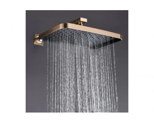 Встраиваемая душевая система из латуни с тропическим душем Ganzer  GZ05165-S матовое золото