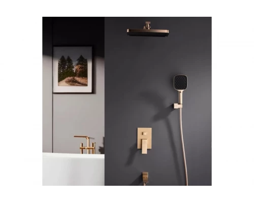 Встраиваемая душевая система из латуни с тропическим душем Ganzer  GZ05165-S матовое золото