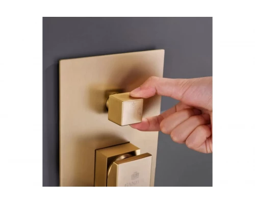 Встраиваемая душевая система из латуни с тропическим душем Ganzer  GZ05165-S матовое золото