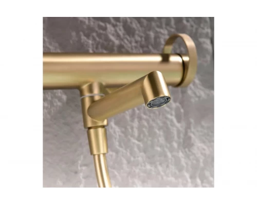 Смеситель для ванны и душа с лейкой и шлангом Ganzer GZ19132-S матовое золото