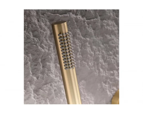 Смеситель для ванны и душа с лейкой и шлангом Ganzer GZ19132-S матовое золото