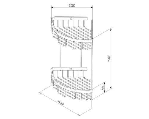 Полка Am.Pm Sense L A7452200 угловая двухъярусная, хром