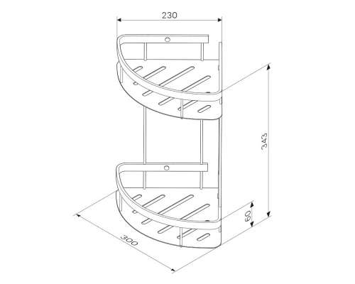 Полка Am.Pm Sense L A7454200, угловая, хром
