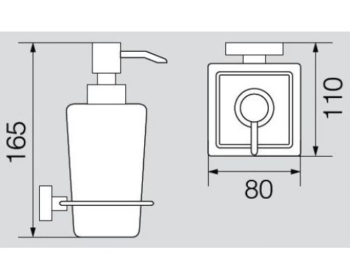 Дозатор жидкого мыла настенный Veragio Ramba, хром/матовое стекло VR.RMB-4970.CR