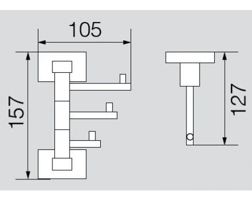 Крючок тройной поворотный Veragio Ramba, хром VR.RMB-4935.CR