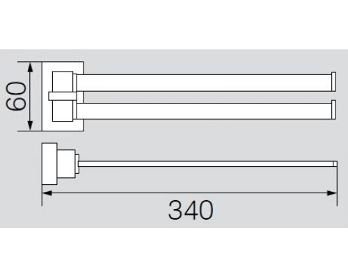 Полотенцедержатель двойной поворотный 30 см Veragio, хром VR.RMB-4924.CR