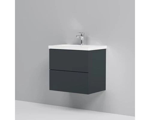 Тумба под раковину Am.Pm Gem M90FHX06022GM, подвесная, 60 см, 2 ящика push-to-open, графит матовый