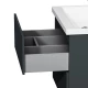 Тумба под раковину Am.Pm Gem M90FHX06022GM, подвесная, 60 см, 2 ящика push-to-open, графит матовый