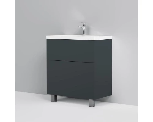 Тумба под раковину Am.Pm Gem M90FSX07522GM32, напольная, 75 см, 2 ящика push-to-open, графит матовый