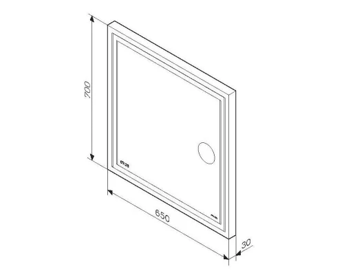 Зеркало Am.Pm Gem 65-70 M91AMOX0653WG с контурной Led-подсветкой, часами и косметическим зеркалом