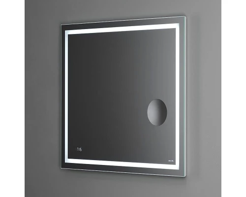 Зеркало Am.Pm Gem M91AMOX0803WG, 80 см с контурной Led-подсветкой, часами и косметическим зеркалом