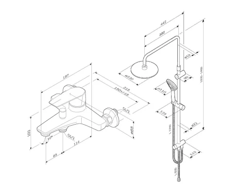 Душевая система Am.Pm Gem F40890A14, хром