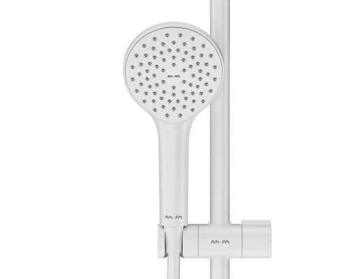 Душевой гарнитур Am.Pm Gem с верхним душем 22 см, 1 режим лейки, штанга 103,-146 см, белая, F0790033