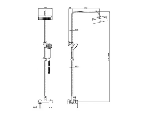 Душевая система Bravat Opal F9125183CP-A-RUS