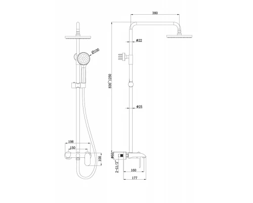 Душевая система Bravat Pure F6335369CP-A-RUS
