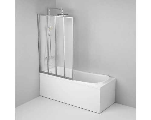 Душевая шторка на ванну Am.Pm Like W80BS-100-140CT, 100х140 см, поворотно-складная, профиль хром, стекло прозрачное