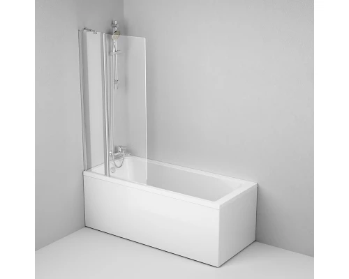 Душевая шторка на ванну Am.Pm Gem W90BS-D3W5-140CT, 80х140 см, поворотная, профиль хром, стекло прозрачное