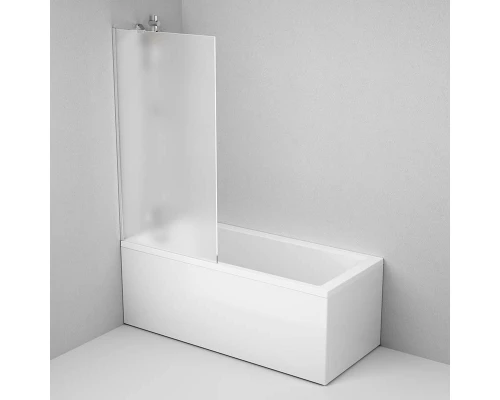 Душевая шторка на ванну, Am.Pm Gem W90BS-080-140CM, 80х140 см, неподвижная, профиль хром, стекло матовое