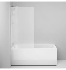 Душевая шторка на ванну, Am.Pm Gem W90BS-080-140CM, 80х140 см, неподвижная, профиль хром, стекло матовое