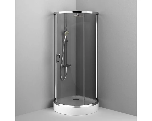 Душевой уголок Am.Pm Like Round 95 x 95 см, профиль глянцевый хром, стекло тонированное, W83G-333-095CG