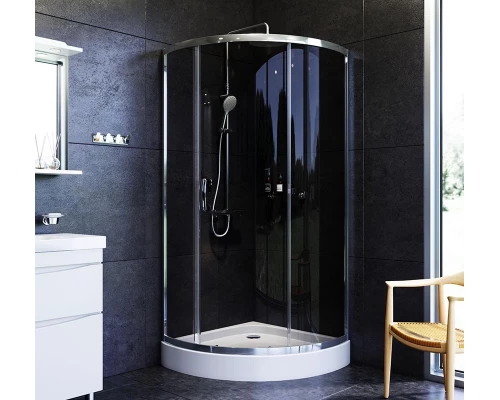 Душевой уголок Am.Pm Like Solo Slide 90 x 90 см, профиль глянцевый хром, стекло тонированное, W83G-315-090CG