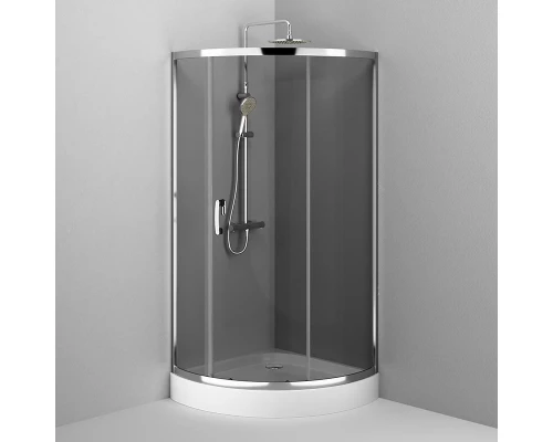 Душевой уголок Am.Pm Like Solo Slide 90 x 90 см, профиль глянцевый хром, стекло тонированное, W83G-315-090CG