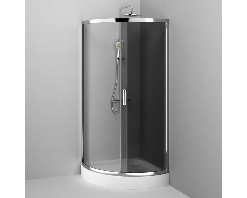 Душевой уголок Am.Pm Like Solo Slide 90 x 90 см, профиль глянцевый хром, стекло тонированное, W83G-315-090CG