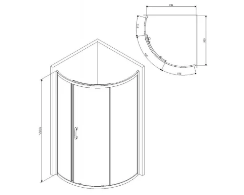 Душевой уголок Am.Pm Like Solo Slide 90 x 90 см, профиль глянцевый хром, стекло прозрачно, W83G-315-090CT
