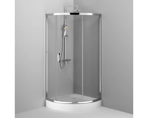 Душевой уголок Am.Pm Like Solo Slide 90 x 90 см, профиль глянцевый хром, стекло прозрачно, W83G-315-090CT